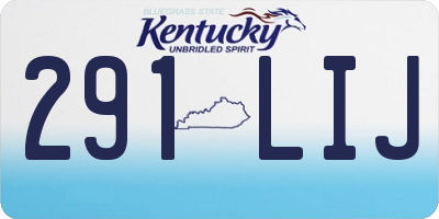 KY license plate 291LIJ