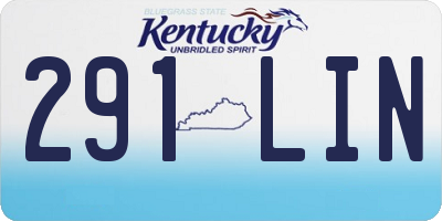 KY license plate 291LIN