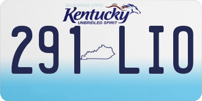 KY license plate 291LIO