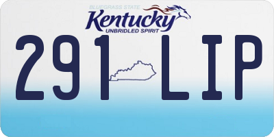 KY license plate 291LIP