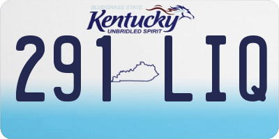 KY license plate 291LIQ