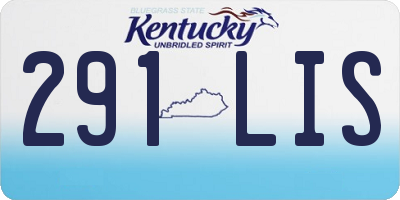 KY license plate 291LIS