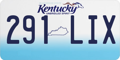 KY license plate 291LIX