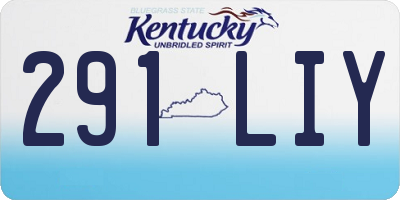 KY license plate 291LIY
