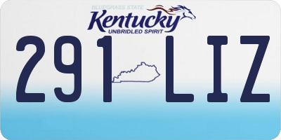 KY license plate 291LIZ