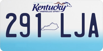 KY license plate 291LJA