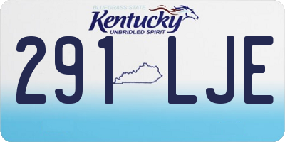 KY license plate 291LJE