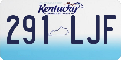 KY license plate 291LJF