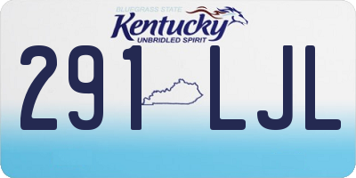 KY license plate 291LJL