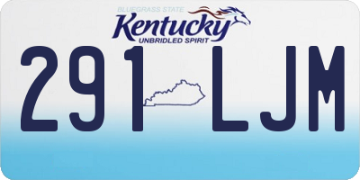 KY license plate 291LJM