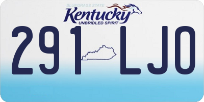 KY license plate 291LJO