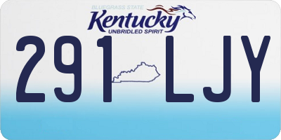 KY license plate 291LJY
