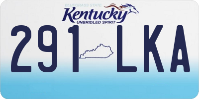 KY license plate 291LKA