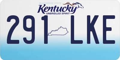 KY license plate 291LKE