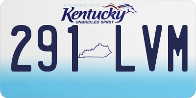KY license plate 291LVM