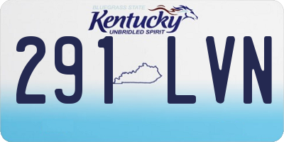 KY license plate 291LVN