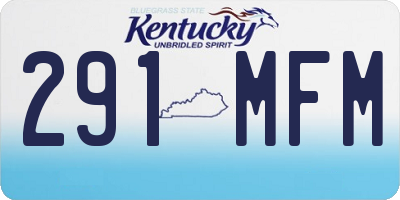 KY license plate 291MFM