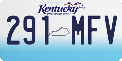 KY license plate 291MFV