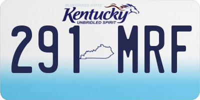 KY license plate 291MRF
