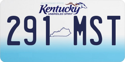 KY license plate 291MST