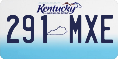 KY license plate 291MXE