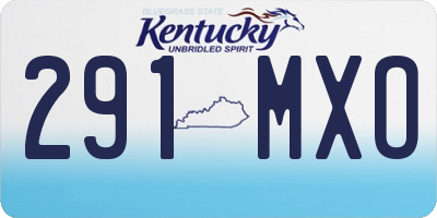 KY license plate 291MXO