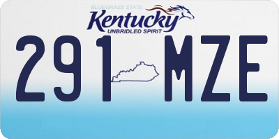 KY license plate 291MZE