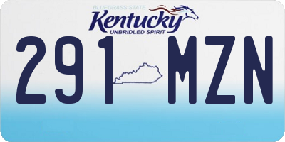 KY license plate 291MZN