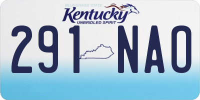 KY license plate 291NAO