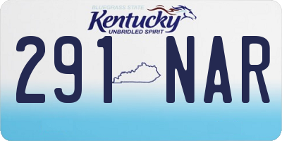 KY license plate 291NAR