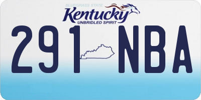 KY license plate 291NBA