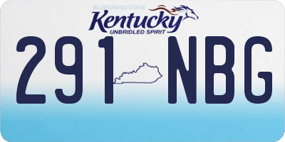 KY license plate 291NBG