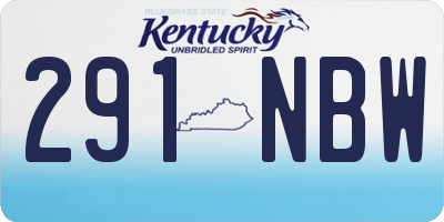 KY license plate 291NBW