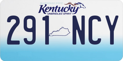 KY license plate 291NCY