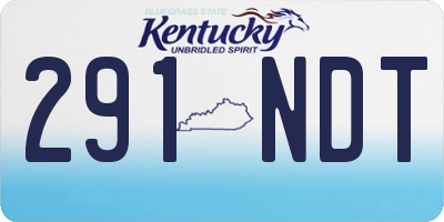 KY license plate 291NDT