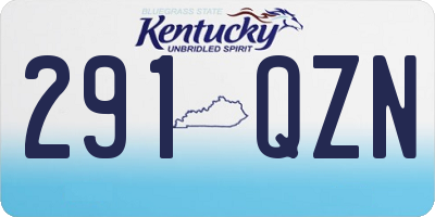 KY license plate 291QZN