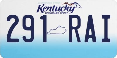 KY license plate 291RAI