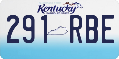 KY license plate 291RBE