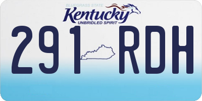 KY license plate 291RDH