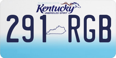 KY license plate 291RGB