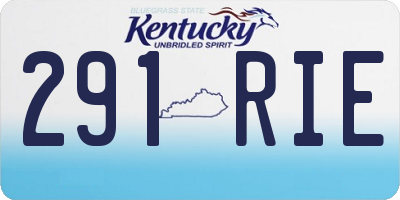 KY license plate 291RIE