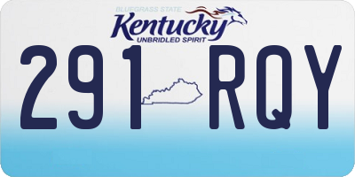 KY license plate 291RQY