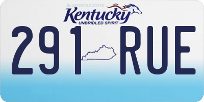 KY license plate 291RUE