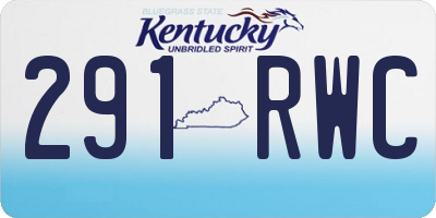 KY license plate 291RWC