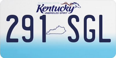 KY license plate 291SGL