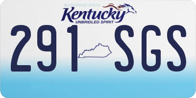 KY license plate 291SGS