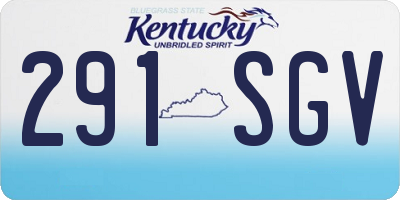 KY license plate 291SGV