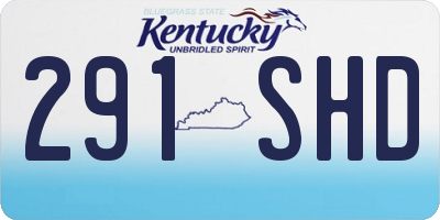 KY license plate 291SHD