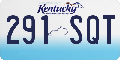 KY license plate 291SQT