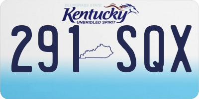 KY license plate 291SQX